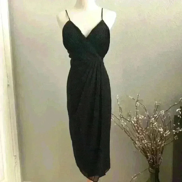 NBD Averie Polka Dot Midi Wrap Dress Black Sz Small NWT - Picture 3 of 10